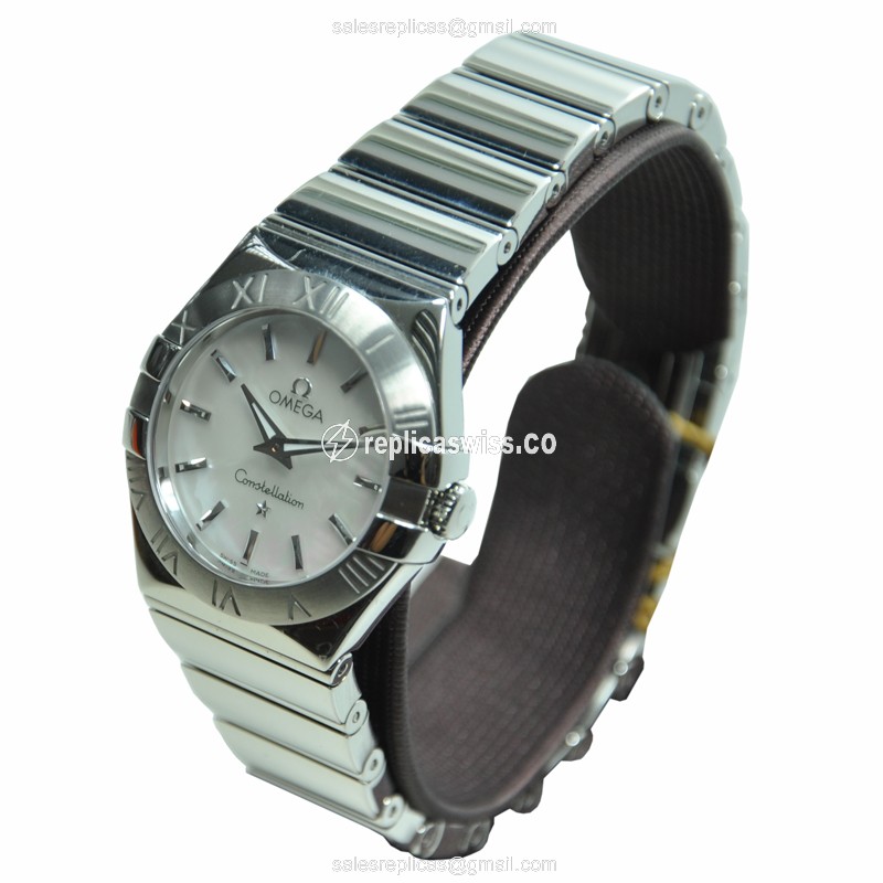 Omega Constellation Replica - Quartz - Stainless Steel Case - White Dial - Silver Strap - View 3