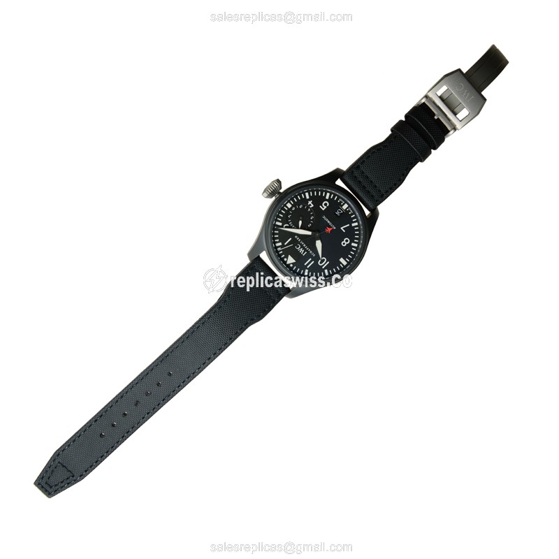IWC PILOTS Titanium - Automatic - Black Dial - Fabric Strap - Black Clasp - View 2