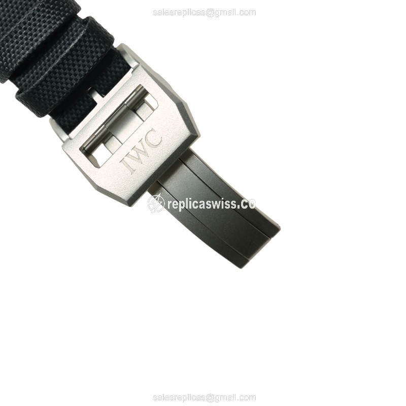 IWC PILOTS Titanium - Automatic - Black Dial - Fabric Strap - Black Clasp - View 3