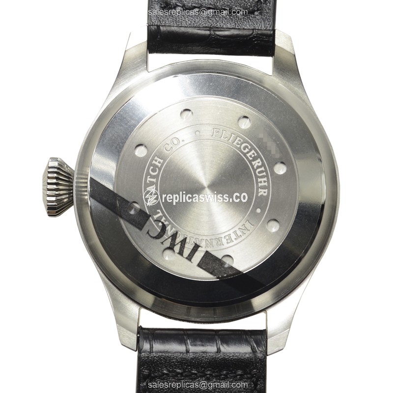 IWC PILOTS Replica - Automatic - Stainless Steel - Silver Dial - Black Alligator Strap - View 3