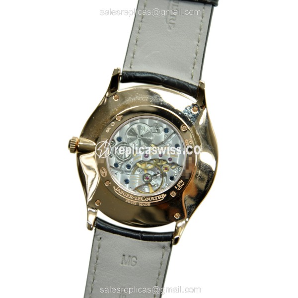 Jaeger-Lecoultre Q1342420 Replica - Manual Wind - 18kt Rose Gold - Beige Dial - Alligator Black Strap - View 3