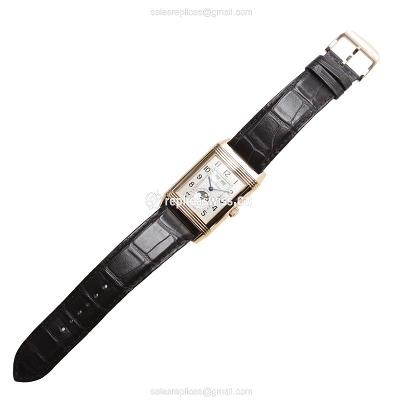 Jaeger-Lecoultre Q3752520 Replica - Manual - 18kt Rose Gold - Silver Dial - Brown Alligator - View 2