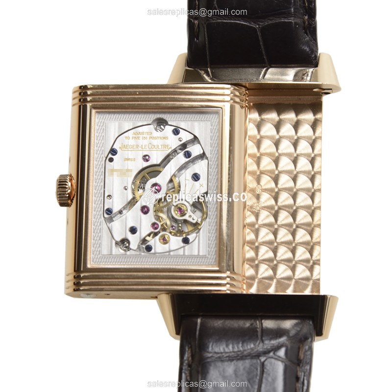 Jaeger-Lecoultre Q3752520 Replica - Manual - 18kt Rose Gold - Silver Dial - Brown Alligator - View 4