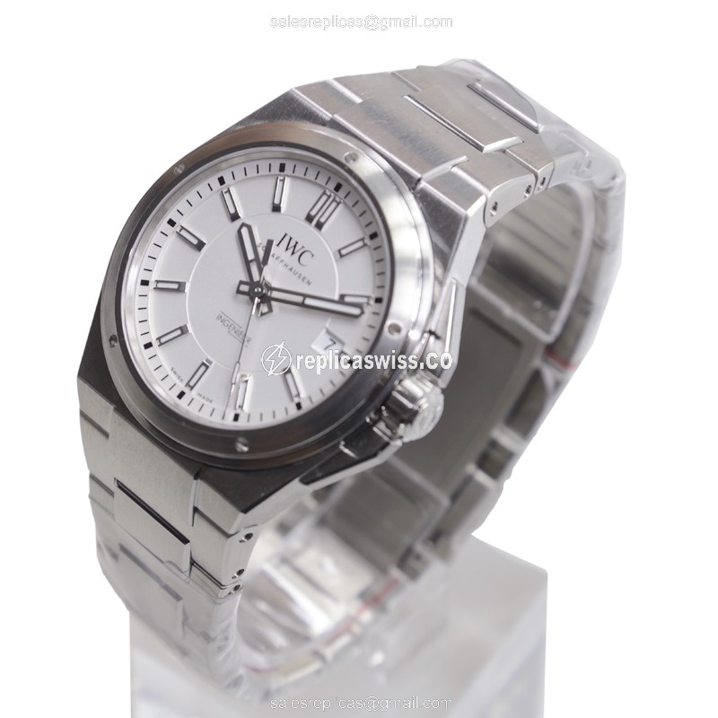IWC Ingenieur Replica - Automatic - Stainless Steel - White Dial - Silver Steel Bracelet - View 3