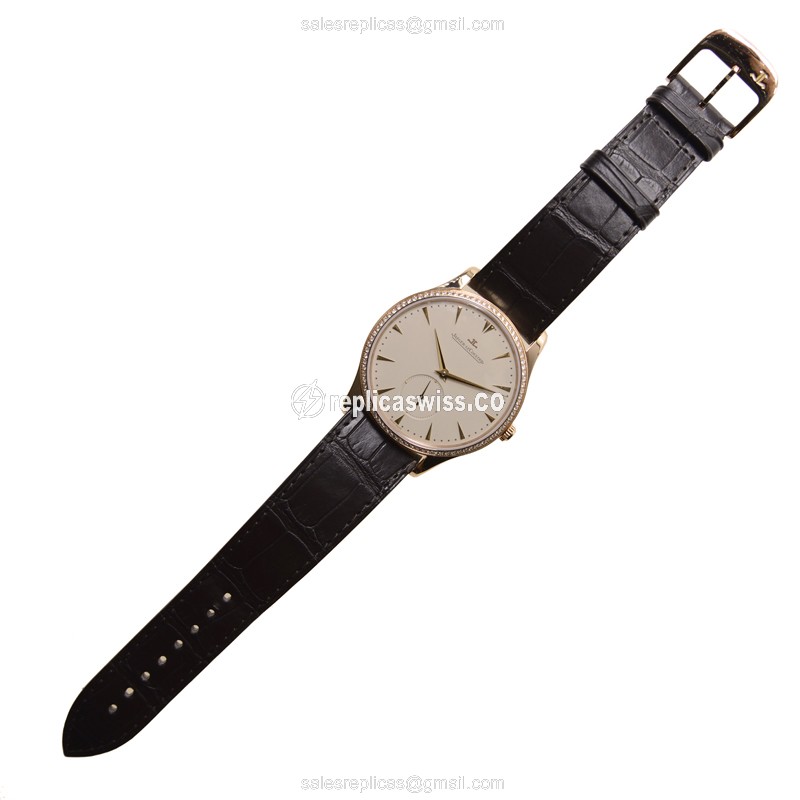 Jaeger-Lecoultre Q1352502 Replica - Ultra Thin - Automatic - 18kt Rose Gold - Diamond Beige Dial - View 2