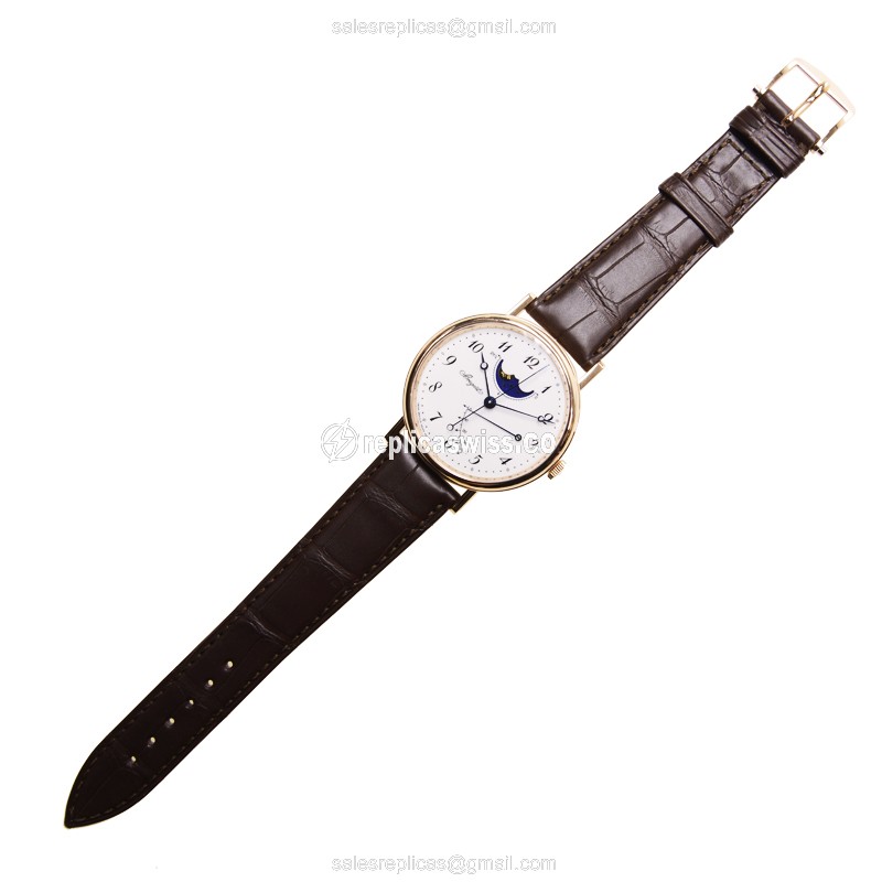 Breguet 7787BR/29/9V6 Classic - Automatic - 18kt Rose Gold - Silver Dial - Brown Alligator Strap - View 2