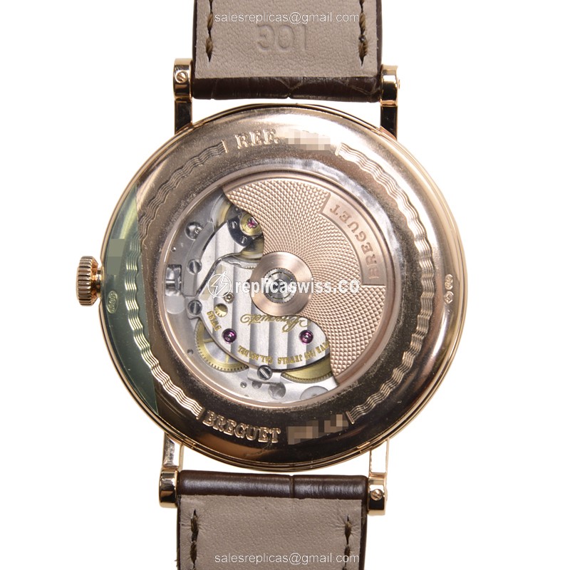 Breguet 7787BR/29/9V6 Classic - Automatic - 18kt Rose Gold - Silver Dial - Brown Alligator Strap - View 3