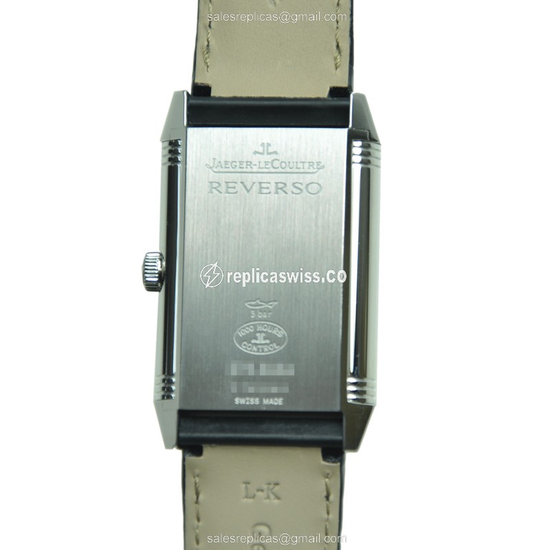 Jaeger-Lecoultre Q3738420 REVERSO Replica - Manual Wind - Stainless Steel - White Dial - Black Alligator Strap - View 3