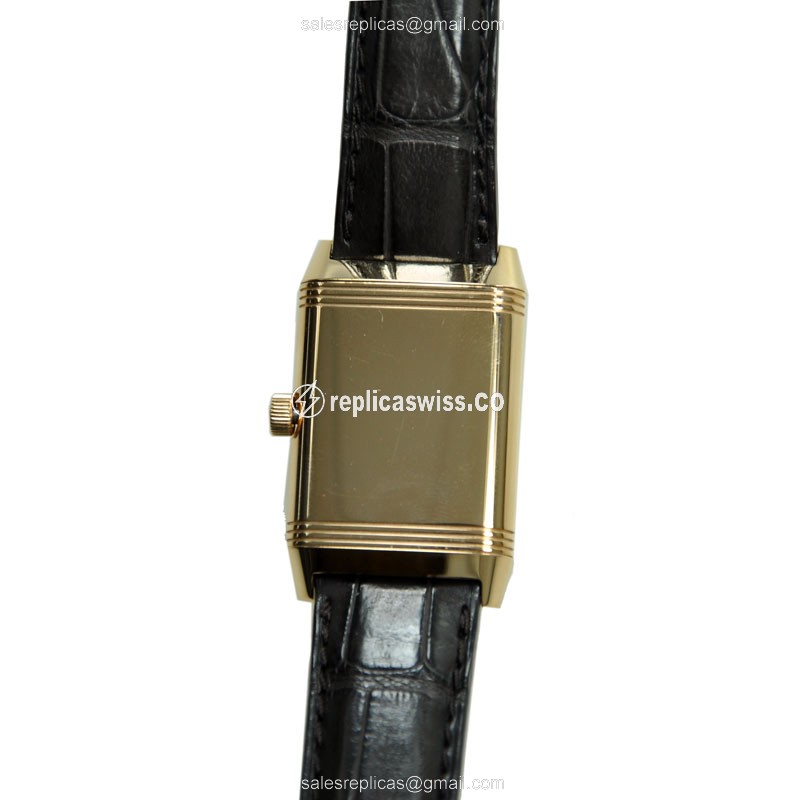 Jaeger-Lecoultre Q2702421 REVERSO - Manual Wind - 18kt Rose Gold - Silver Dial - Black Alligator Strap - View 3