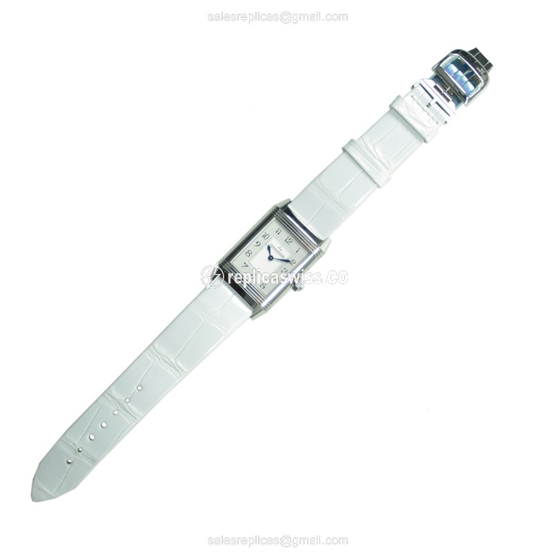 Jaeger-Lecoultre Q2698420 REVERSO - Manual - Steel Case - Silver Dial - White Alligator Strap - View 2