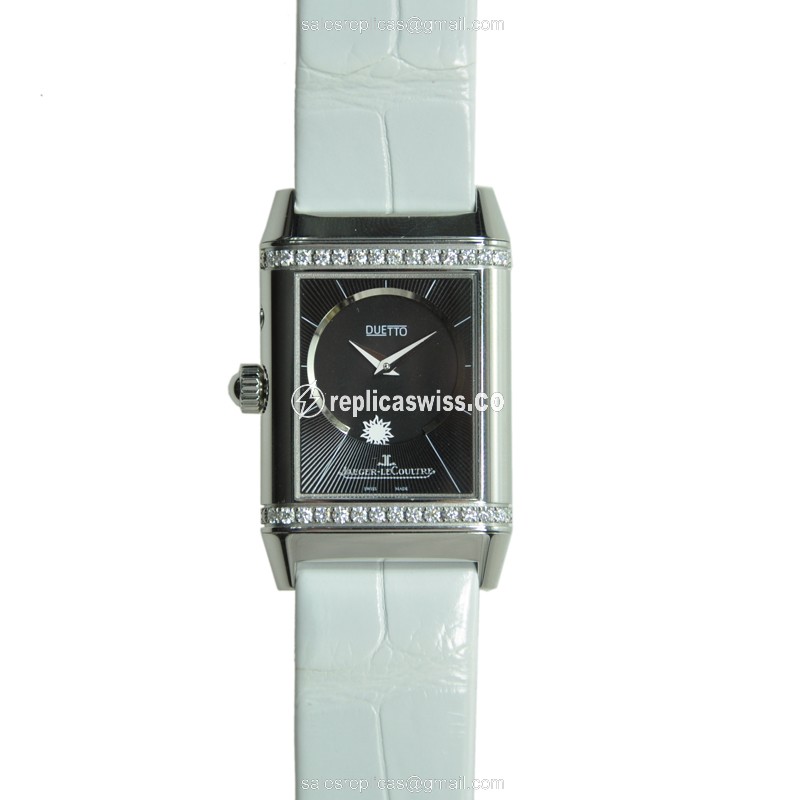 Jaeger-Lecoultre Q2698420 REVERSO - Manual - Steel Case - Silver Dial - White Alligator Strap - View 3