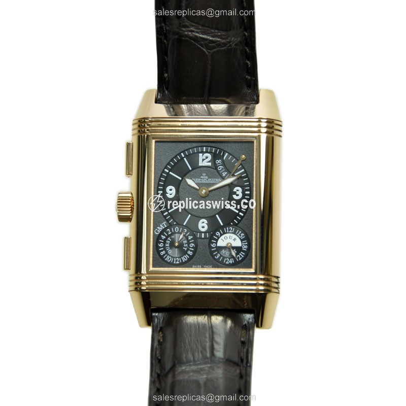 Jaeger-Lecoultre Q3022420 REVERSO - Automatic 18kt Rose Gold - White Dial - Leather Strap - View 4