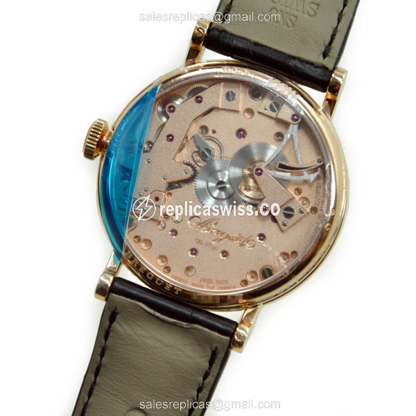 Breguet Tradition 7027BR/R9/9V6 - Manual Wind - 18kt Rose Gold Case - Gold Dial - Black Alligator Strap - View 3