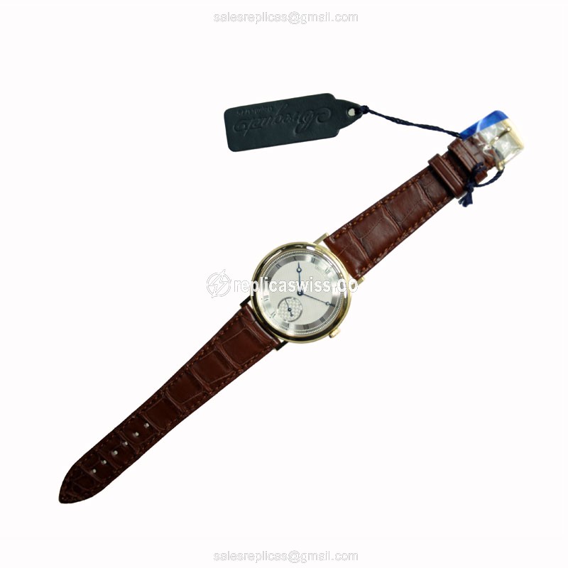 Breguet 5140BA/12/9W6 Classic - Automatic 18kt Yellow Gold - Silver Dial - Brown Alligator - View 2