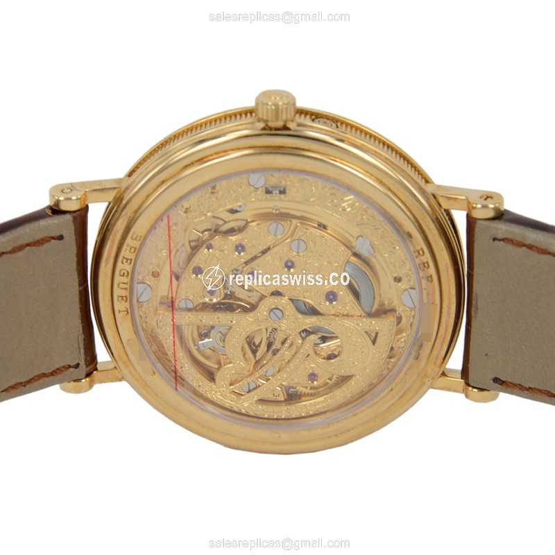 Breguet 3137BA/11/986 Classic - Auto - 18kt Gold - White Dial - Brown Alligator - View 3