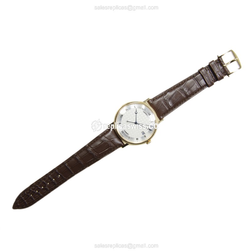 Breguet 5177BA/12/9V6 Classic - Auto - 18kt Yellow Gold - Silver Dial - Brown Alligator Buckle - View 2