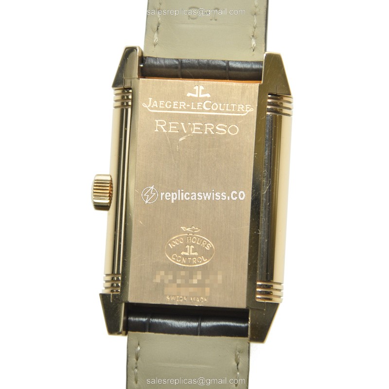 Jaeger-Lecoultre Q3002401 REVERSO - Manual - 18kt Rose Gold - White Dial - Brown Alligator Strap - View 4
