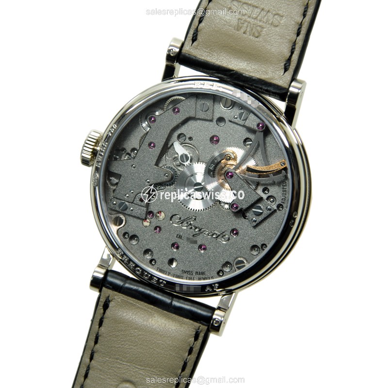 Breguet 7027BB Tradition Replica - Manual Wind - 18kt White Gold - Gray Dial - Buckle Clasp - Black Alligator Strap - View 3