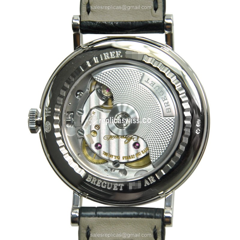 Breguet 8788BB/12/986/DD00 Replica - Automatic - 18kt White Gold - Diamond - Silver Dial - Black Alligator Strap - View 3