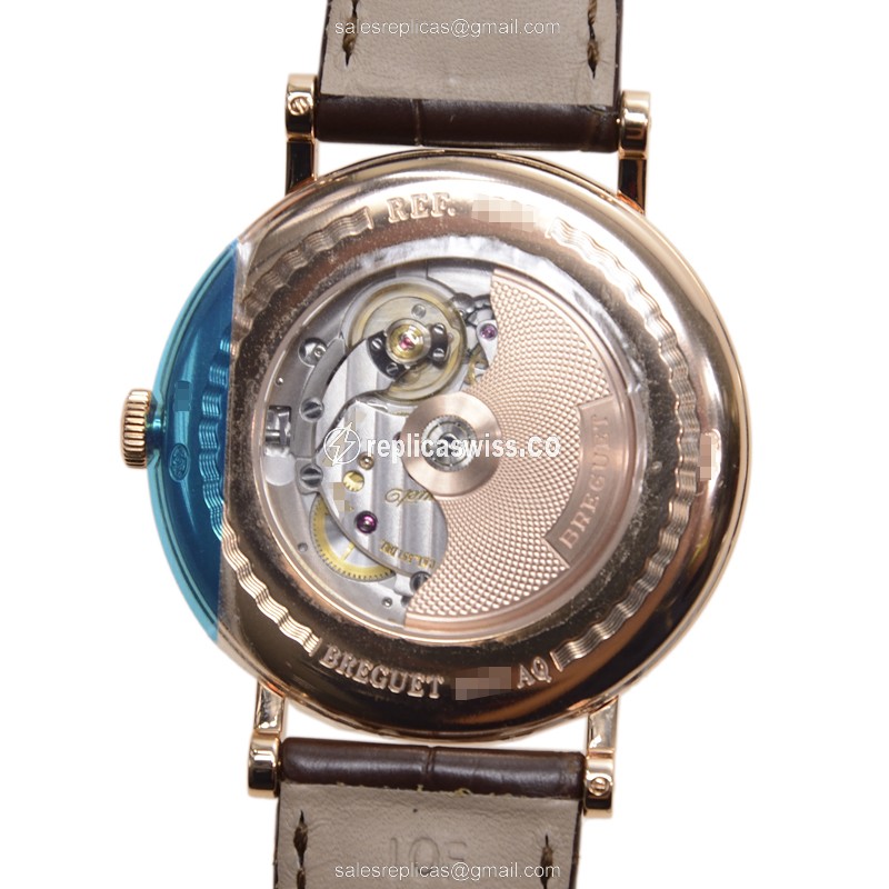 Breguet 7787BR/12/9V6 Classic - Automatic 18kt Rose Gold - Silver Dial - Brown Alligator Strap - View 3