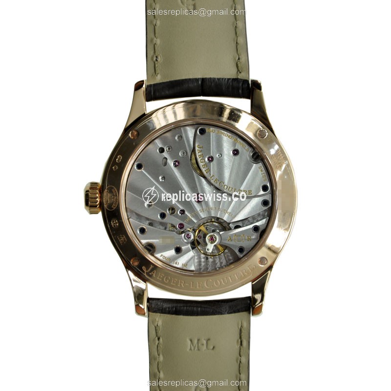 Jaeger-Lecoultre Q1612420 Replica - Manual - 18kt Rose Gold - Beige Dial - Brown Alligator Strap - View 4