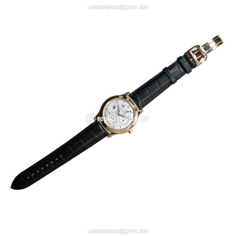 Jaeger-Lecoultre Q161242F Replica - Ultra Thin - Automatic - 18kt Rose Gold - Silver Dial - Brown Alligator Strap - View 2