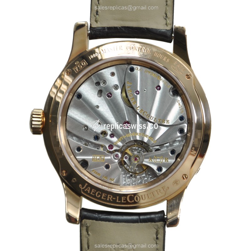 Jaeger-Lecoultre Q161242F Replica - Ultra Thin - Automatic - 18kt Rose Gold - Silver Dial - Brown Alligator Strap - View 4