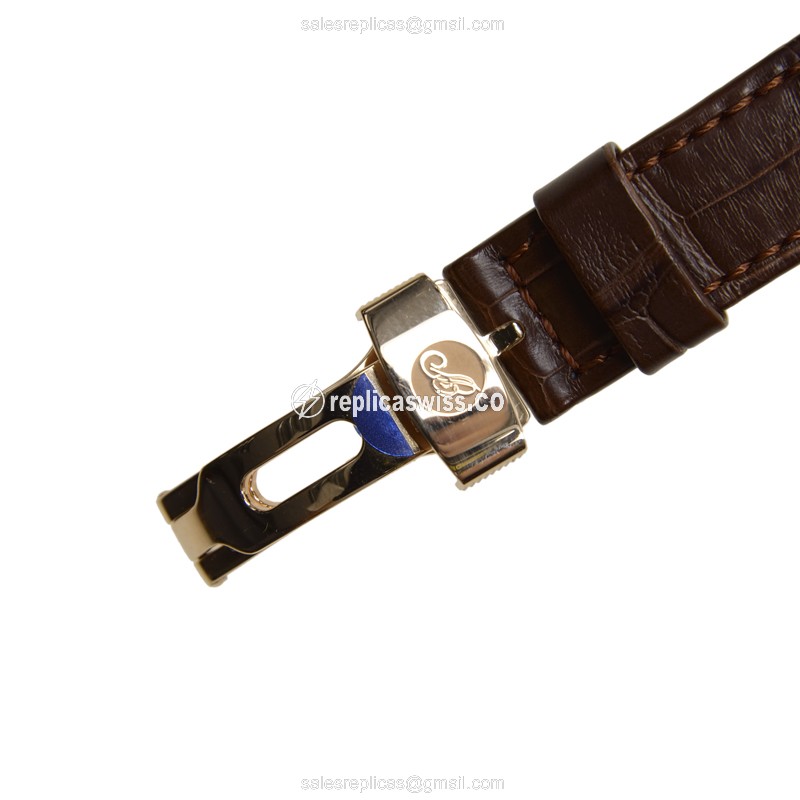 Breguet 8788BR/29/986/DD00 Replica - Automatic - 18kt Rose Gold Case - Diamond Dial - Brown Alligator Strap - View 3
