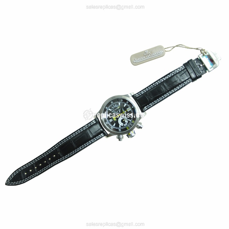 Jaeger-Lecoultre Q175847V Replica - Ultra Thin - Automatic - Black Dial - Steel Case - Alligator Black Strap - View 2