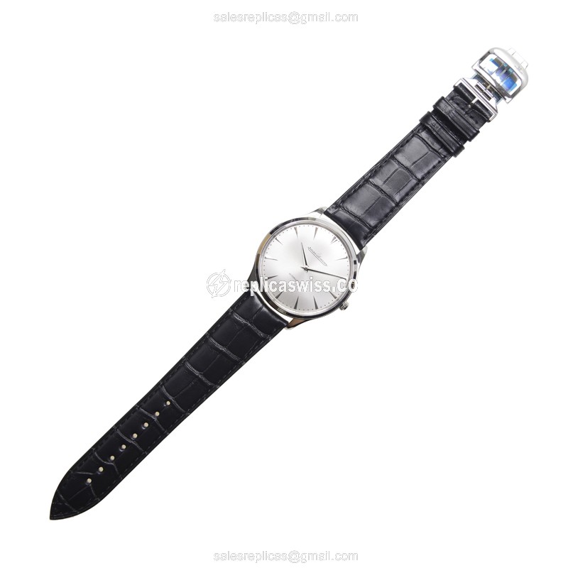 Jaeger-Lecoultre Q1338421 Master Ultra Thin - Auto - Silver Dial - Steel Case - Black Alligator Strap - View 2