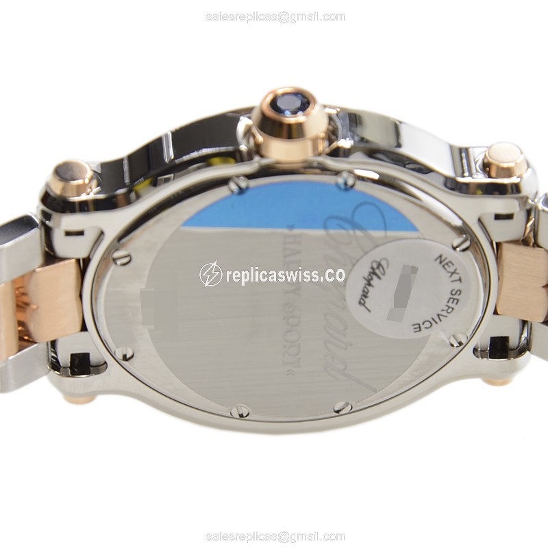 Chopard Happy Sport Replica - Quartz - 18kt Rose & Steel Case - White Dial - View 4