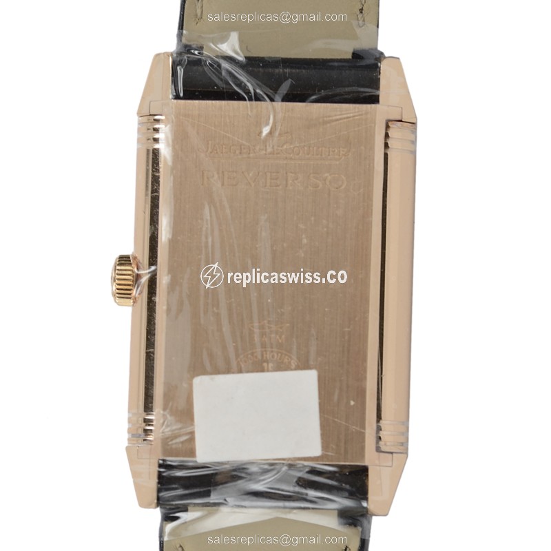 Jaeger-Lecoultre Q3732470 REVERSO - Manual - 18kt Rose Gold - Black Dial - Alligator Black Clasp - View 3