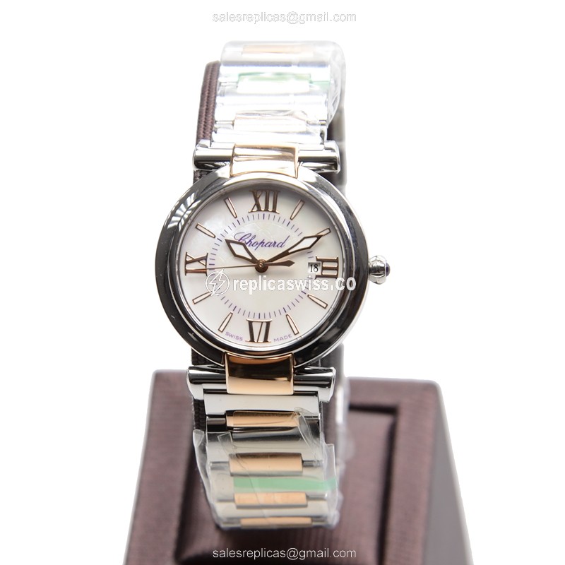 Chopard Imperiale Quartz 18kt Rose Gold & Steel - Automatic - White Dial - Silver Clasp - 18kt Steel Strap - View 2