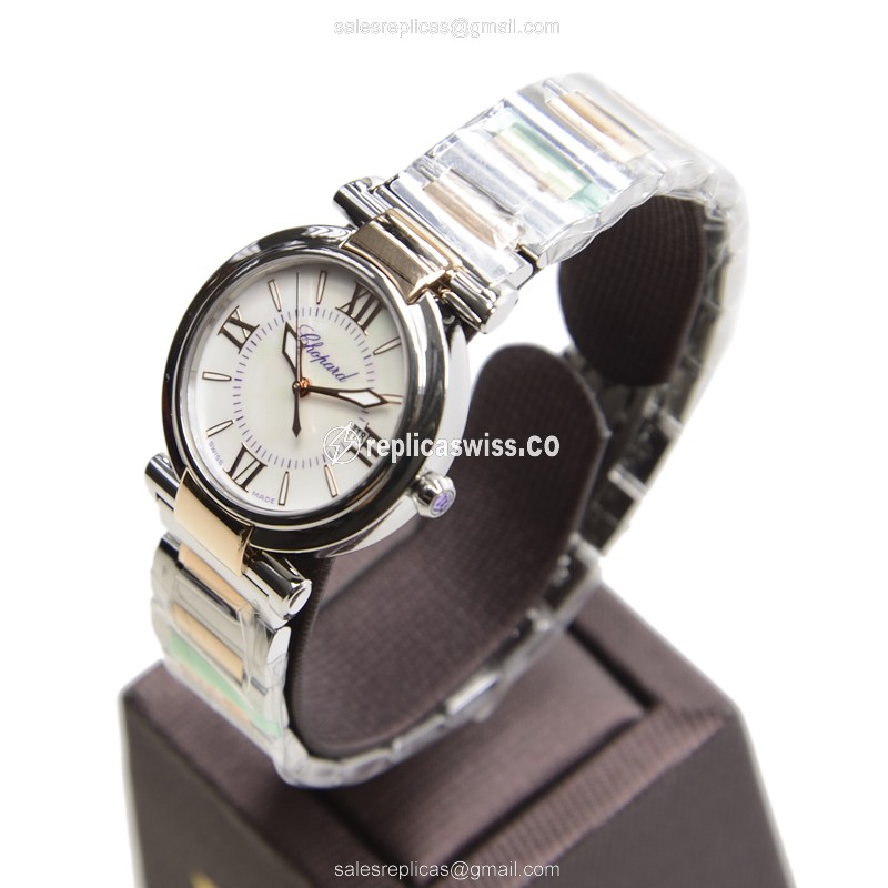 Chopard Imperiale Quartz 18kt Rose Gold & Steel - Automatic - White Dial - Silver Clasp - 18kt Steel Strap - View 3