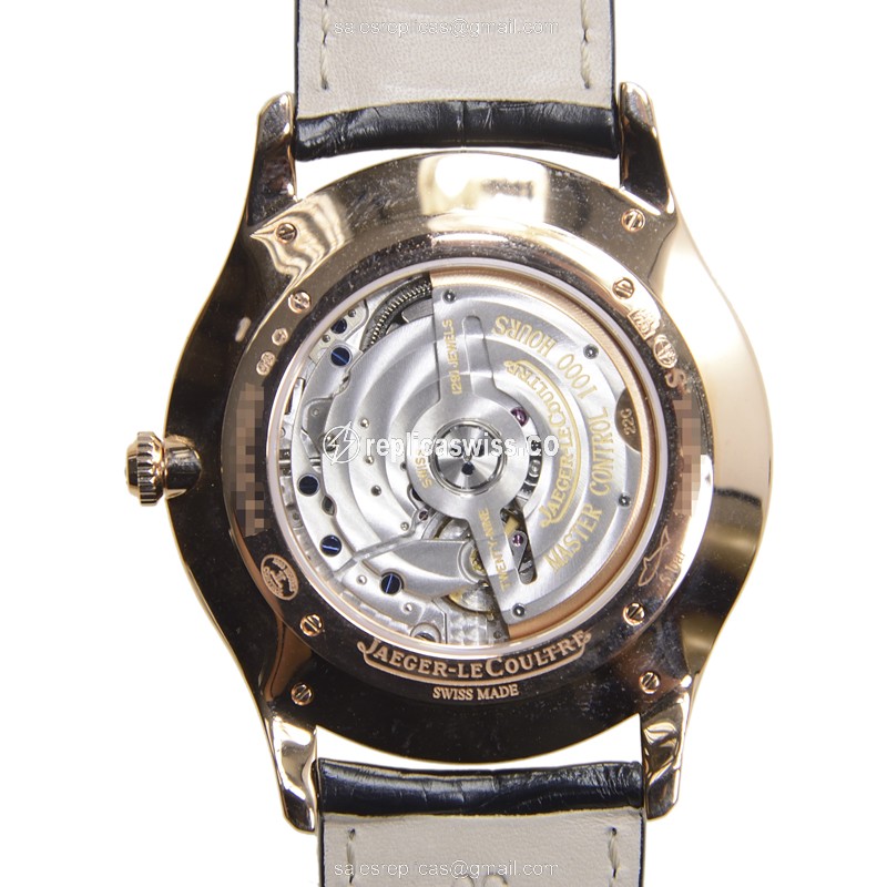 Jaeger-Lecoultre Q1352507 Replica - Automatic - 18kt Rose Gold - Diamond Dial - Black Leather Strap - View 3