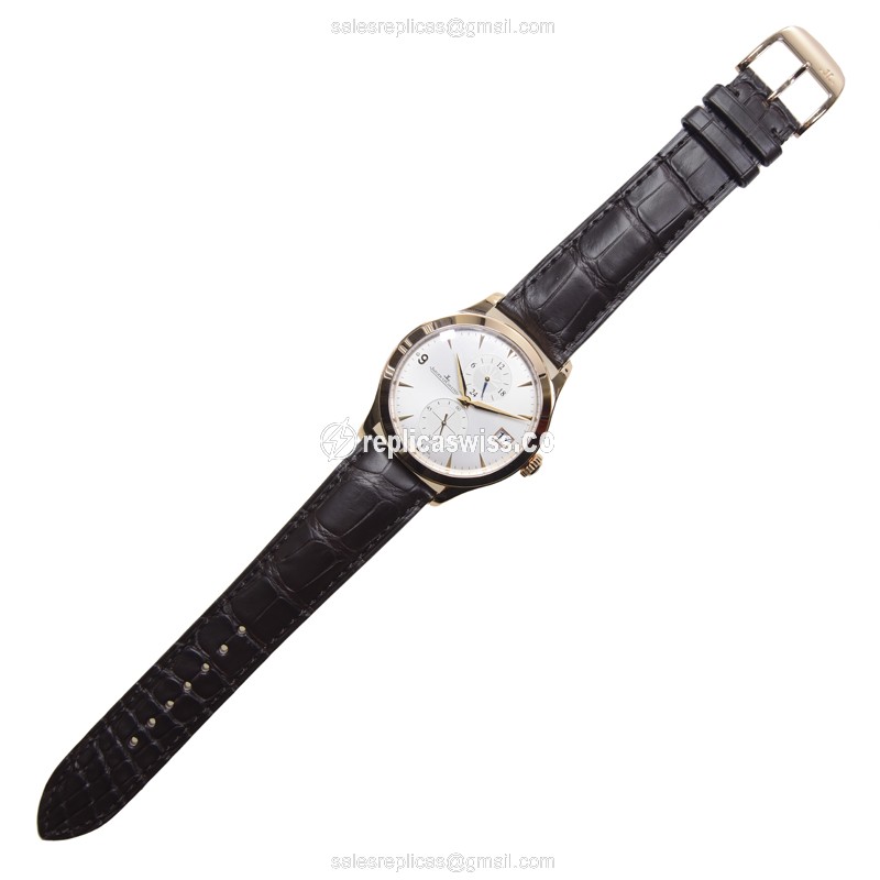 Jaeger-Lecoultre Q1622530 Replica - Automatic 18kt Gold - Silver Dial - Brown Alligator Strap - View 2