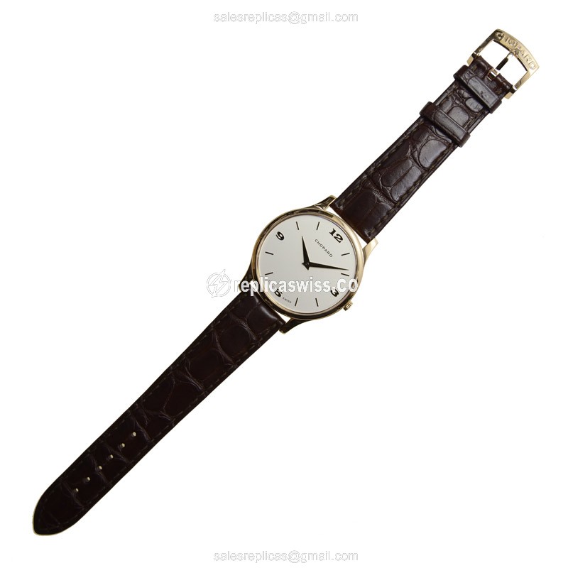 Chopard L.U.C 161902-5001 - Automatic 18kt Gold - White Dial - Brown Alligator Buckle - View 2