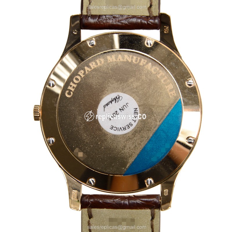 Chopard L.U.C 161902-5001 - Automatic 18kt Gold - White Dial - Brown Alligator Buckle - View 3