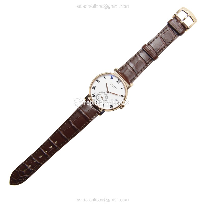 Chopard L.U.C 161289-5001 - Auto 18kt Rose Gold - White Dial - Leather Black Strap - View 2