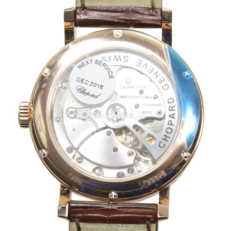 Chopard L.U.C 161289-5001 - Auto 18kt Rose Gold - White Dial - Leather Black Strap - View 3