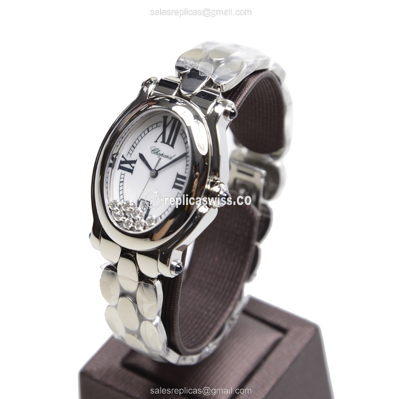 Chopard Happy Sport Quartz - White Dial - Steel Case - Silver Band - View 3