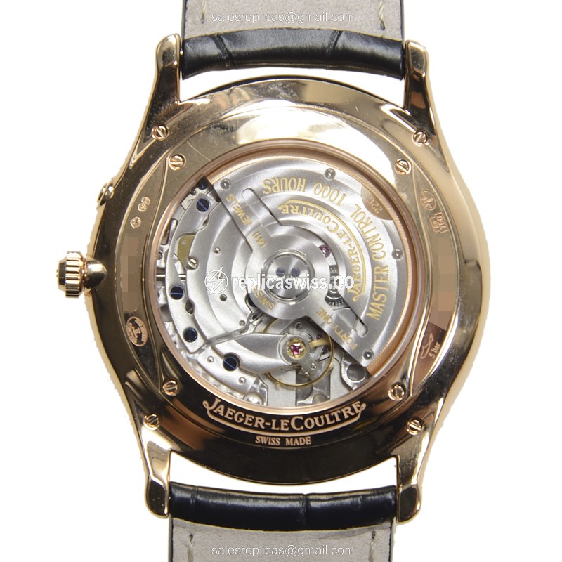 Jaeger-Lecoultre Q1372501 Replica - Ultra Thin - Automatic - 18kt Rose Gold Case - Beige Dial - Black Alligator Strap - View 3
