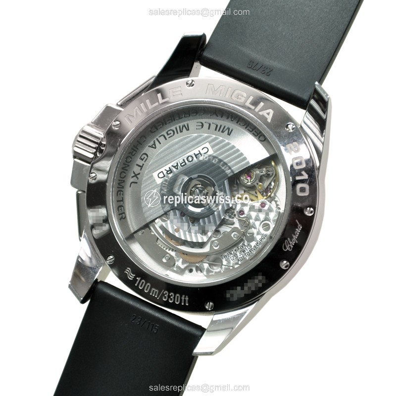 Chopard Mille Miglia GT XL - Automatic - Silver Dial - Stainless Steel Case - Black Rubber Strap - View 3