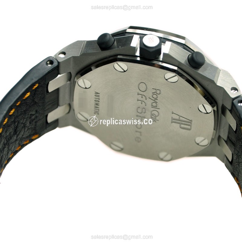 Automatic Rolex ROYAL OAK OFFSHORE - Black Dial - Stainless Steel Case - Black Alligator Strap - View 4