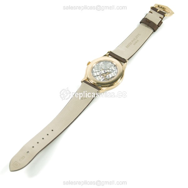 Patek Philippe 4897R-001 CALATRAVA - Manual - Rose Gold Case - Brown Dial - Diamond Accents - View 3