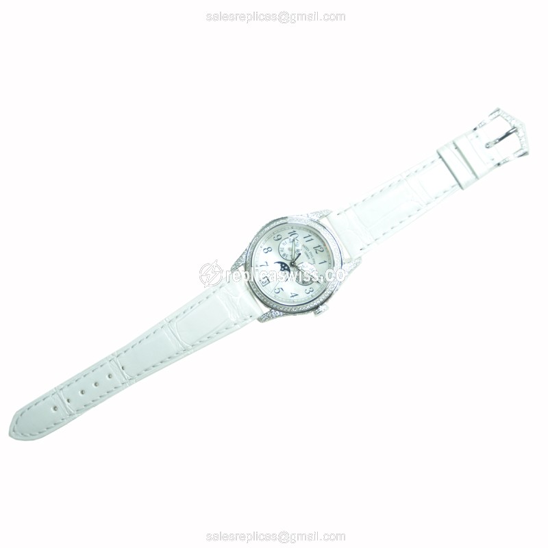Patek Philippe 4937G-001 Complications - Auto - 18kt White Gold - Diamond Dial - White Alligator Buckle - View 2