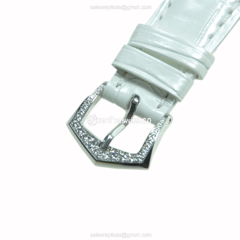 Patek Philippe 4937G-001 Complications - Auto - 18kt White Gold - Diamond Dial - White Alligator Buckle - View 4