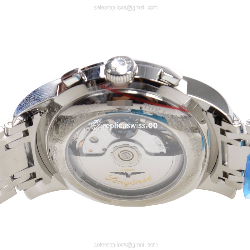 Longines Saint Imier Replica - Automatic - Steel Case - Black Dial | Silver Clasp - View 4