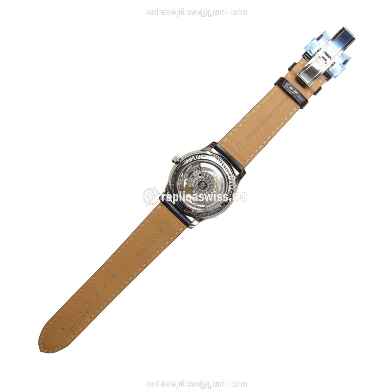 Longines L2.631.4.51.7 Replica - Automatic - Black Dial - Alligator Black - View 3