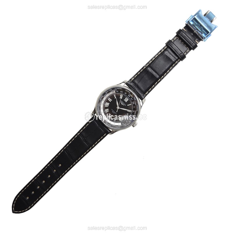 Longines L2.631.4.51.7 Replica - Automatic - Black Dial - Alligator Black - View 2